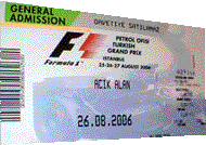 Formula 1 Turkiye 2007 Ticket